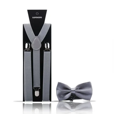 Elegant Fashion Adult Men's Suspenders And Bow Tie Two Pcs Set Harness Man For Pants Gentleman Suit Accessories Wedding Business 5