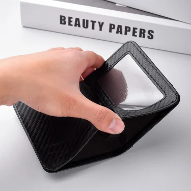 Ultra-Slim Carbon Fiber Wallet - Modern Minimalist Design with ID Window & Multiple Card Slots - Durable PU Material, Polyester 5