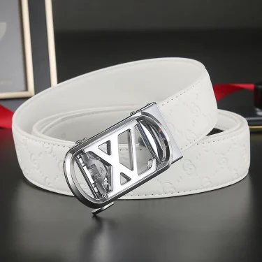 New Width 3.4cm Business Men's Belt Formal Real Leather Male Belt High Quality Metal Automatic Buckle Belt for Women jeans belt 4