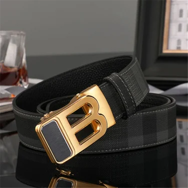 New Canvas Men Belt Luxury Automatic Zinc Alloy B Buckle Brand Real Leather Belt for Business Men Male Waistband for jeans belt 5