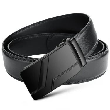 105 150 140 130 160 170cm Large Plus Size Men's Belt PU Brand Fashion Automatic Simple Buckle Black PU Leather Belt 3.5cm Width 3