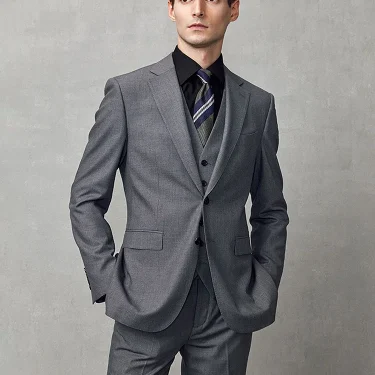 9% Wool Luxury Grey Men Suits Set Slim Fit Fashion Wedding Groom Wear Spring New Arrival Man Casual Daily Clothing Plus Size 58A 2