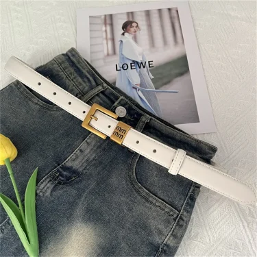 Luxury New Double Genuine Leather Belt for Women Cowhide Suede Belts with Trendy Square Alloy Buckle Ideal for Dresses and Jeans 6