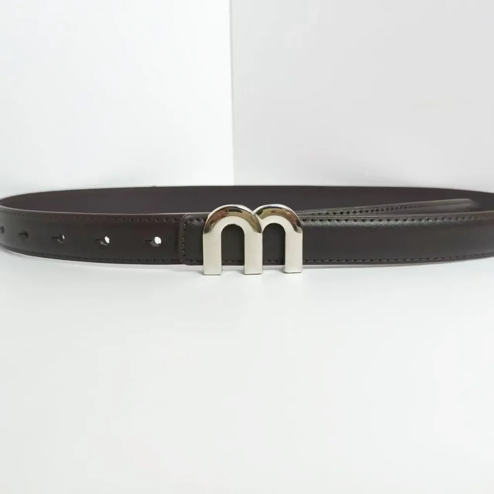 Women's belt M. Belt high-quality gold buckle is best matched with dress jeans women's belt 4