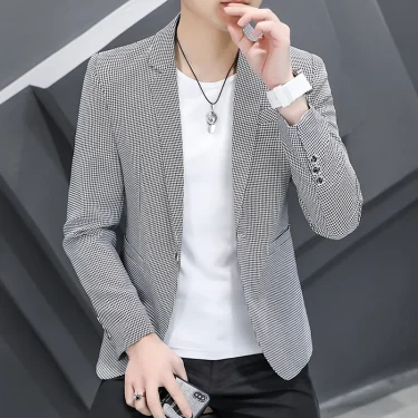 High Quality Men's Plaid Suits&Blazers Coats 2025 Spring Autumn Business Casual Slim Fit Jackets Outwear Small Suit Top Clothing 3