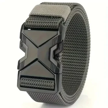 New Quick Release Plastic Buckle Sports Belt Breathable Men Belts Outdoor symmetrical buckle Pants Belt 2