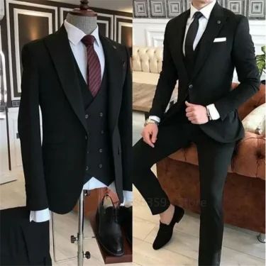 3 Pieces Groom Wear Green Men Suits 2023 Slim Fit Peak Lapel One Button Wedding Tuxedo Terno Masculino (Jacket+Pants+Vest+Tie） 5