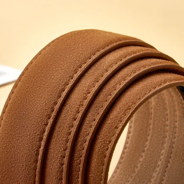 Men's Automatic Belt Replacement Belt, Suede Leather Belt, 3.5cm Genuine Leather Belt without Buckle For 3.8-4cm Buckle 4