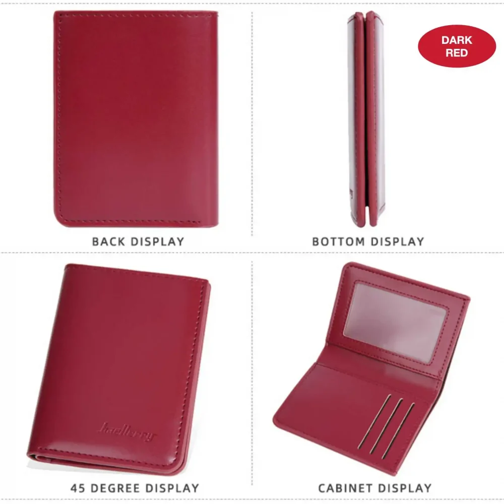 New Men's and Women's Unisex Short Wallet Simple and Thin PU Leather Clip Multi-slot Card Holder 4