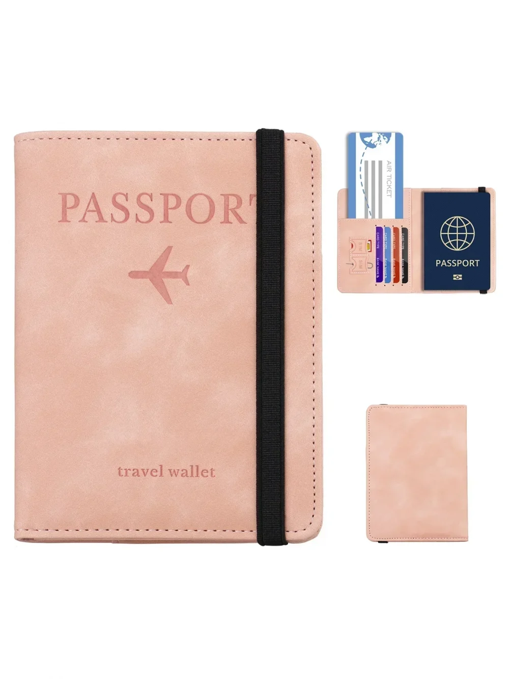 RFID Blocking Leather Card Case Passport Holder Cover Wallet Travel Accessories for Women Men 1