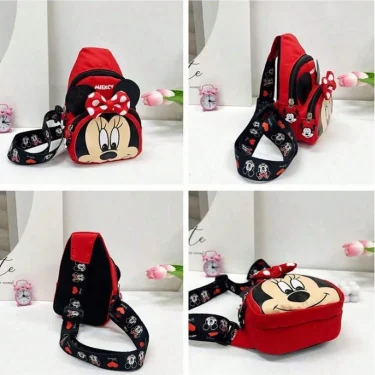 Disney 2025 New Fashion Mickey Cartoon Single Shoulder Crossbody Bag for Boys and Girls Cute Girls Coin Crossbody Bag 2