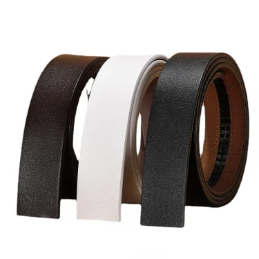High Quality Cowhide Leather Belt Men's Automatic Buckle Belt Without Buckle Fashion Genuine Leather Belt for Men No Buckle 1