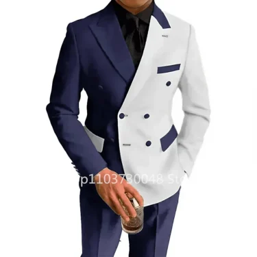 2 Piece Fashion Style Wedding Men Suits Slim Fit Peak Lapel Blazer Pants Formal Business Groom Wear Tuxedos Costume Homme 1