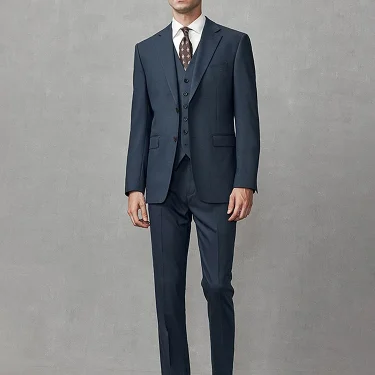 9% Wool Luxury Blue Formal Suits Set For Men Casual Wedding Groom Wear Blazer Vest Pant Sets Spring Autumn 4 Seasons Clothing 58 3