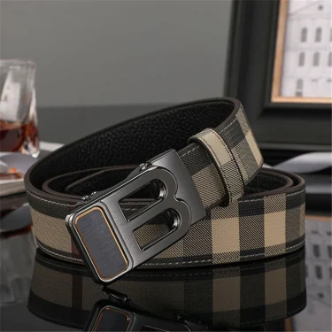 New Canvas Men Belt Luxury Automatic Zinc Alloy B Buckle Brand Real Leather Belt for Business Men Male Waistband for jeans belt 3