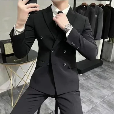 Wedding 2 Piece Outfit Set Male Slim Fit Full Men's Suits and Blazers Dress Formal Groom Clothes Elegant Spring Autumn Luxury 6