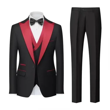 2025 New Classic Men's 3-Piece Blazer Vest And Pants Formal Evening Party Classic Wedding Formal Stylish Suit Set For Wedding 6