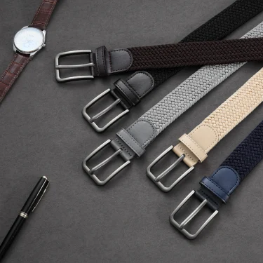 125cm Men's Elastic Belts Women'S Belt Unisex Casual Woven Belt for Outdoor Rock Climbing Training Work Paired with Jeans Belt 2