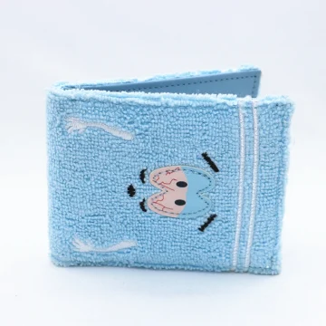 Cute Towel cloth embroidered anime fashion wallet, designer personalized ID card holder 1