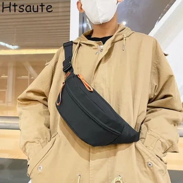 Men Fanny Pack Teenager Outdoor Sports Running Cycling Waist Bag Pack Male Fashion Shoulder Belt Bag Travel Phone Pouch Bags 1