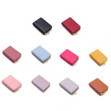 New Casual Wallet Multi-Slot Card Holder Zipper Coin Purse Small Clutch PU Money Bag Purse Cardholder Wallets for Men and Women 5