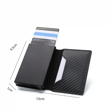 Anti-theft RFID credit card holder minimalist wallet pocket slim card holder card holder pu leather for men and women 4