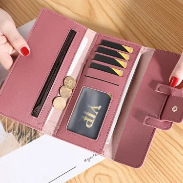 Women Wallet Cardholder Coin Purses Clutch Phone Credit Card Holder Ladies Luxury Large Capacity Leather Bag with Zipper 4