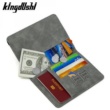 New RFID Passport Clip Travel Wallet Name Engraving Men Wallets SIM Card Holder Bag Simple Woman Purses Unisex Passports Case 5