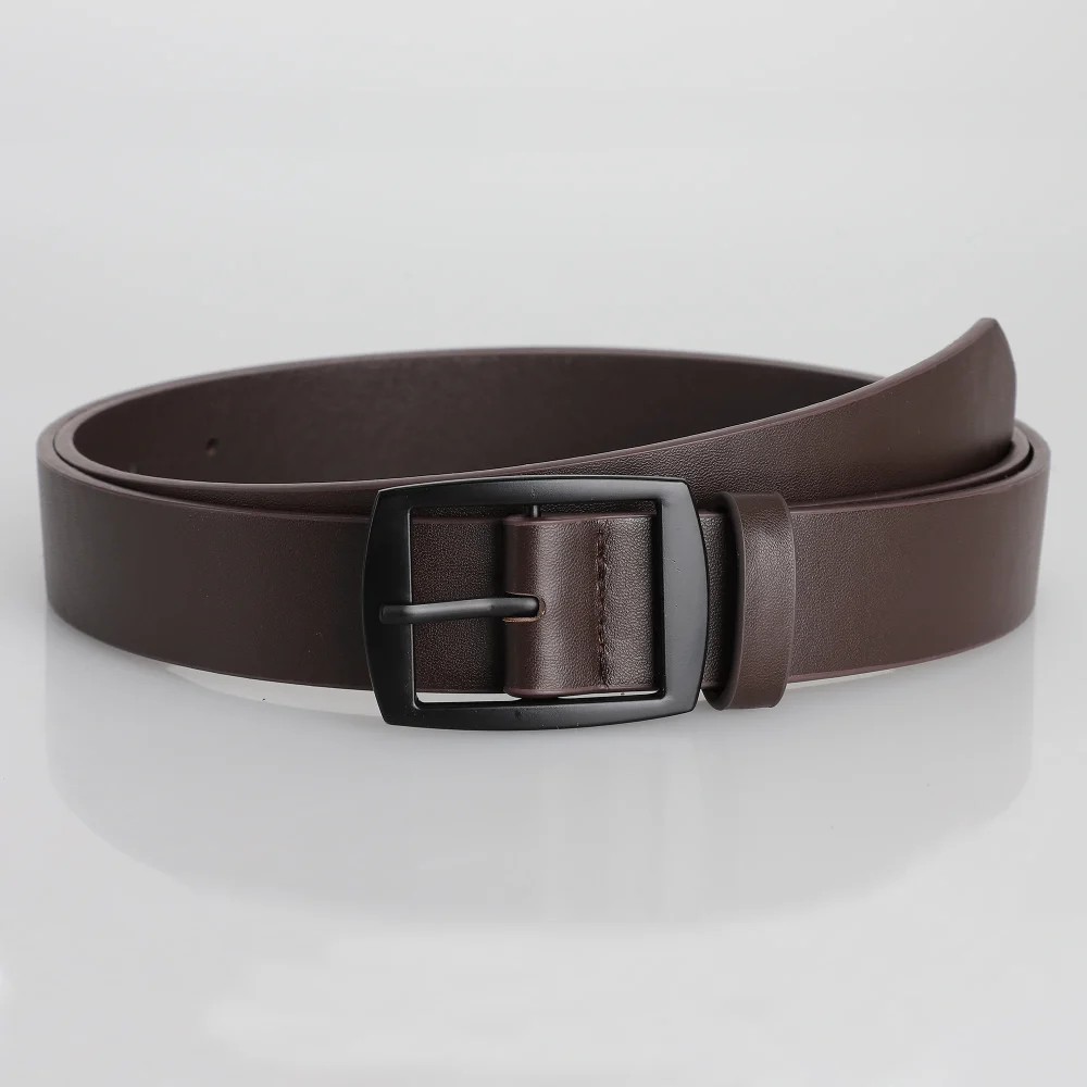 New Men's High-Quality PU Leather Belt Metal Pin Buckle Belt Leisure Business Waistband Fashionable Lady Accessory Designer Belt 6