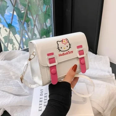 Sanrio Pu Square Bag Anime Shoulder Bags Kawaii Messenger Tote Cute Cartoon Backpacks My melody Cinnamorol Kuromi Fashion Bags 5