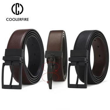 Men Belt Business Dress Belts for Men Genuine Leather Belt Reversible Buckle Brown and Black Fashion Work Casual HQ111 3