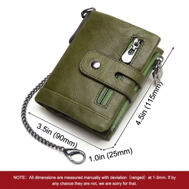 KAVIS Luxurious Genuine Leather Wallet With Zipper Coin Casual For Men Money Cowhide Card Holder Purse Double Bifold Pocket RFID 4