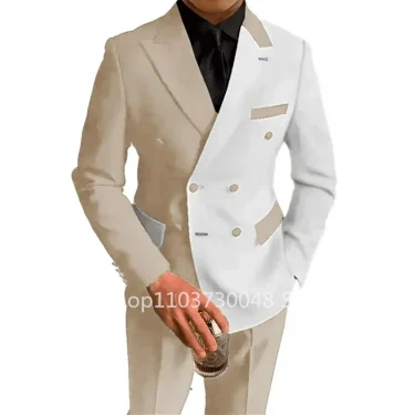 2 Piece Fashion Style Wedding Men Suits Slim Fit Peak Lapel Blazer Pants Formal Business Groom Wear Tuxedos Costume Homme 3