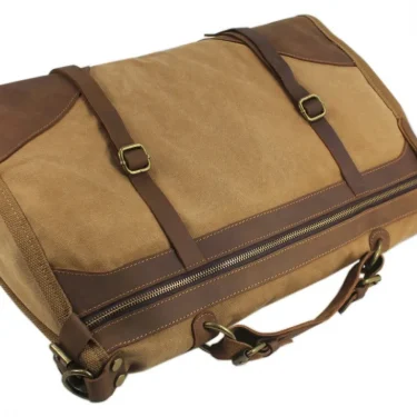 Vintage Retro military Canvas + Leather men travel bags luggage bags men weekend Bag Overnight duffle bags tote Leisure M314# 4