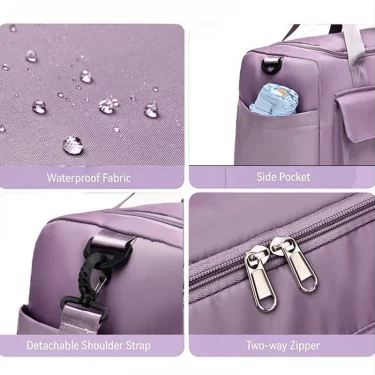 Travel Bag Duffle Handbag Women Shoulder Bag Large Capacity Shoe Compartment Waterproof Sports Fitness Bags Ladies Crossbody Bag 3