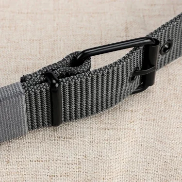 Men's Belt Porous Canvas Pin Buckle Leather Belt Outdoor Sports Belt Women's Trendy Eyelet Belt with Jeans Belt for Men Women 5