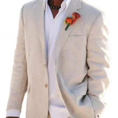2 Pieces Beige Suits for Men Slim Fit Groom Tuxedos Wedding Suits Best Man Groomsmen Formal Party Prom Suit Male Jacket+Pants 2