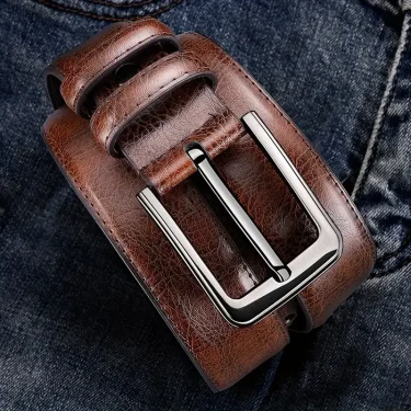 Men's Business Leather Belt - Fashion Designer High Quality Luxury Genuine Leather Casual Denim Waist Belt 4