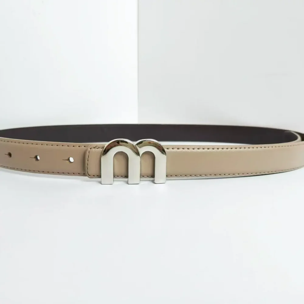 Women's belt M. Belt high-quality gold buckle is best matched with dress jeans women's belt 5