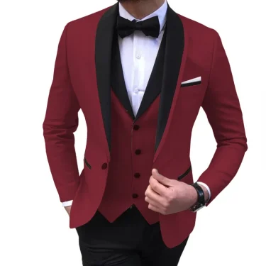 Men's Business Suit Elegant luxury Wedding party business jacket collar 1