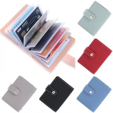 New Anti-theft ID Credit Card Holder Fashion Women's 26 Cards Slim PU Leather Pocket Case Purse Wallet bag for Women Men Female 2