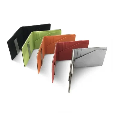 New Fashion Men's Leather Money Clips Wallet Multifunctional Thin Man Card Purses Women Metal Clamp for Money Cash Holder 4