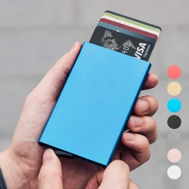 Slim Pop Up Wallet Minimalist Credit Card Holder For Men Women RFID Blocking Mini Metal Case 1