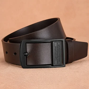 New Leather Cowhide Men's Belt Fashion Metal Alloy Pin Buckle Adult Luxury Brand Jeans Business Casual Waist Male Strap Brand 2