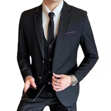 The New Boutique 6XL (Blazer + Vest + Trousers) Men's Suit Fashion Business Italian Style Wedding Gentleman Dress Formal 3-piece 2