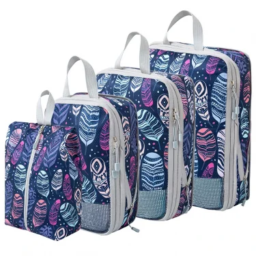 4Pcs Portable Suitcase Clothes Organizers Handbag Travel Bag Travel Compression Packing Cubes Bag Waterproof Organizer Bags 1