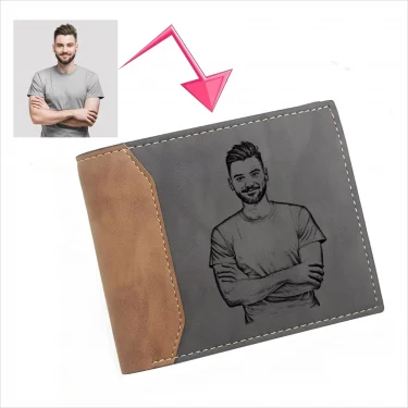 Personalized Engraved Photo Wallet for Husband - Custom Father's Day Gift with Picture & Name, Stylish Bifold Design 2
