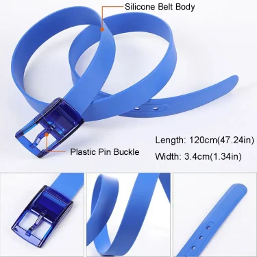 Silicone Belt Square Pin Buckle Belts for Jeans Pants Chic Metal free Waistband Luxury Brand Design 5