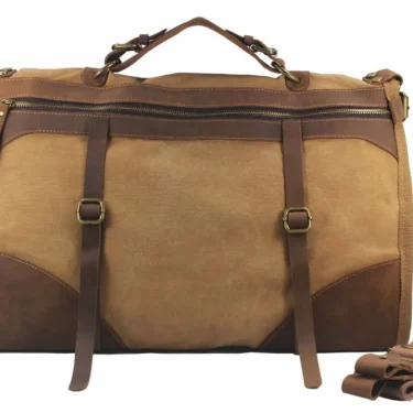 Vintage Retro military Canvas + Leather men travel bags luggage bags men weekend Bag Overnight duffle bags tote Leisure M314# 2