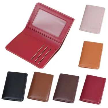 New Men's and Women's Unisex Short Wallet Simple and Thin PU Leather Clip Multi-slot Card Holder 1